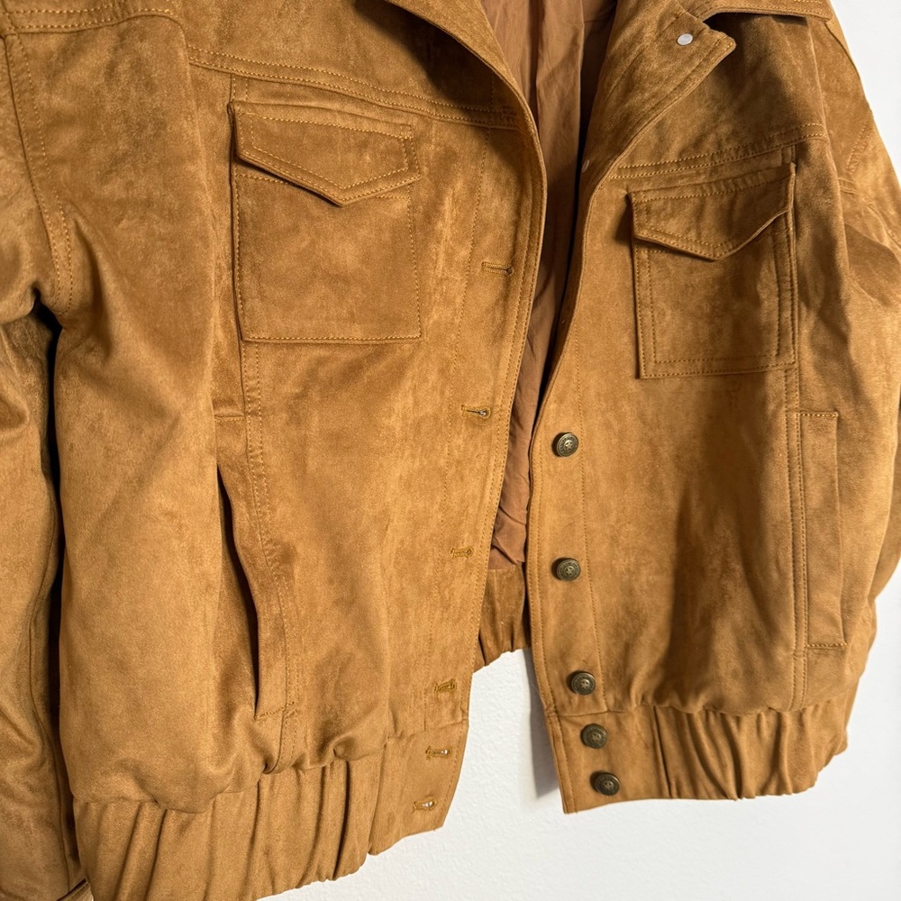NWOT - PRINCESS POLLY - Ristretto Faux Suede Bomber Jacket - Picture 7 of 9